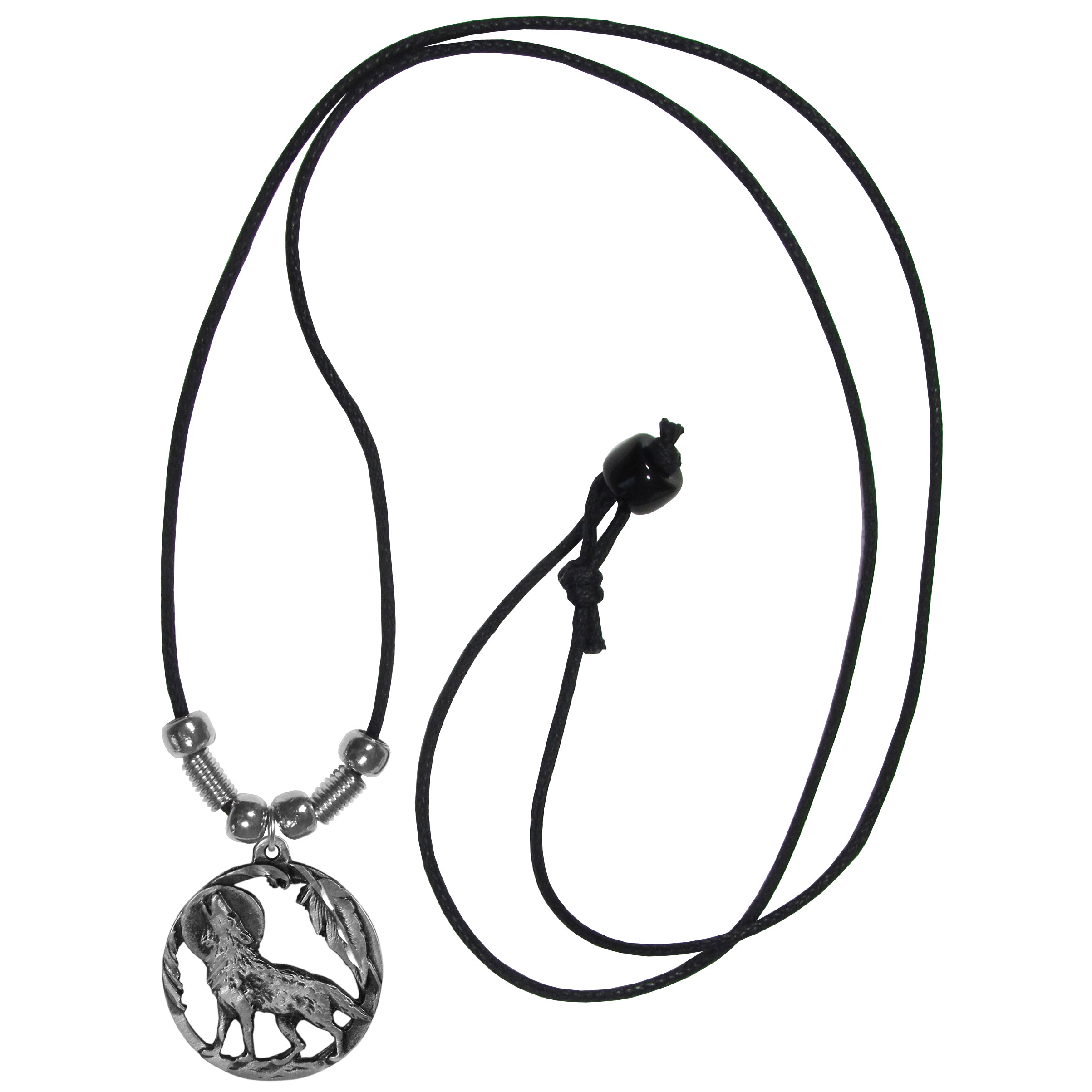 Howling Wolf Adjustable Cord Necklace